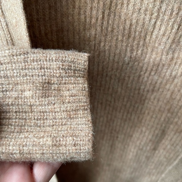 J Crew Factory cardigan sweater womens tan brown lambswool blend small - Picture 6 of 10